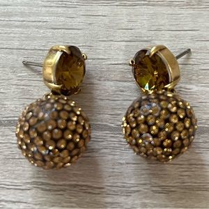 J. Crew Amber Crystal Ball Drop Earrings